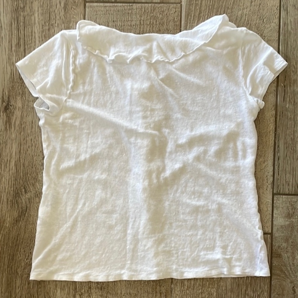 Sundance Linen Cascading Ruffled Tee - Picture 3 of 5
